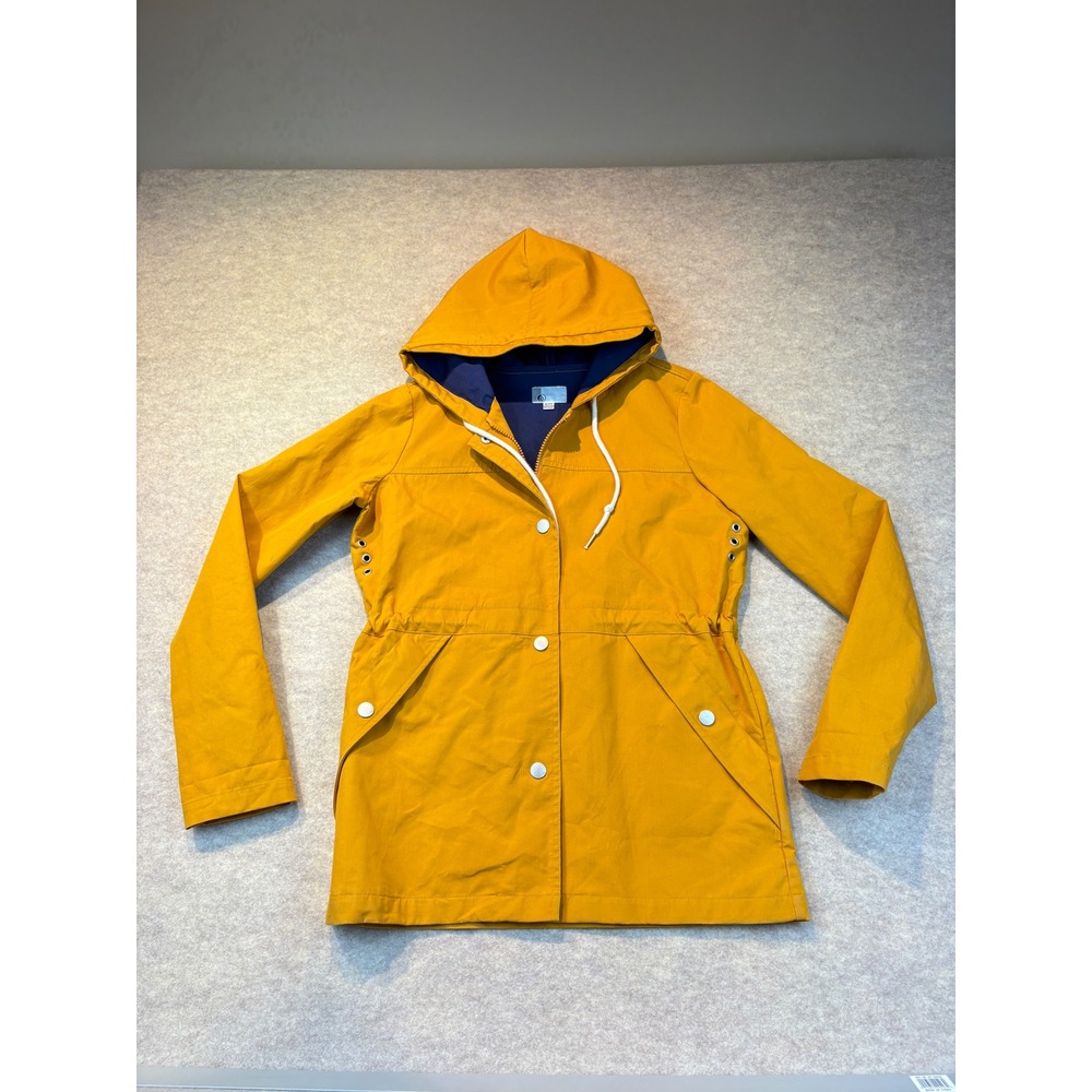 Volcom Oakham Rain Jacket Mustard Yellow Hooded Utility Coat XS B1531351